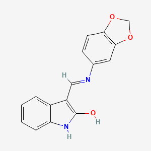 molecular formula C16H12N2O3 B4987704 3-[(1,3-benzodioxol-5-ylamino)methylene]-1,3-dihydro-2H-indol-2-one 