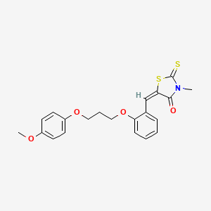 molecular formula C21H21NO4S2 B4987705 5-{2-[3-(4-methoxyphenoxy)propoxy]benzylidene}-3-methyl-2-thioxo-1,3-thiazolidin-4-one 