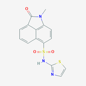 molecular formula C15H11N3O3S2 B498772 1-methyl-2-oxo-N-(1,3-thiazol-2-yl)-1,2-dihydrobenzo[cd]indole-6-sulfonamide 