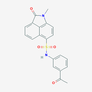 molecular formula C20H16N2O4S B498773 N-(3-acetylphenyl)-1-methyl-2-oxo-1,2-dihydrobenzo[cd]indole-6-sulfonamide 