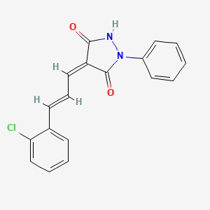 molecular formula C18H13ClN2O2 B4987750 4-[3-(2-chlorophenyl)-2-propen-1-ylidene]-1-phenyl-3,5-pyrazolidinedione 