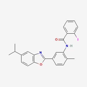 molecular formula C24H21IN2O2 B4987764 2-iodo-N-[5-(5-isopropyl-1,3-benzoxazol-2-yl)-2-methylphenyl]benzamide 