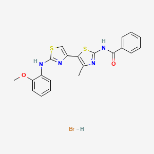 molecular formula C21H19BrN4O2S2 B4987765 N-{2-[(2-methoxyphenyl)amino]-4'-methyl-4,5'-bi-1,3-thiazol-2'-yl}benzamide hydrobromide 