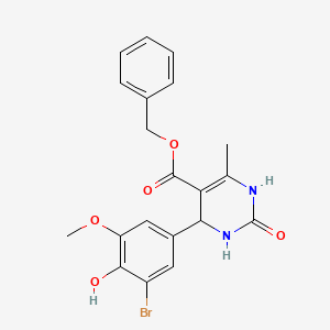 molecular formula C20H19BrN2O5 B4987774 benzyl 4-(3-bromo-4-hydroxy-5-methoxyphenyl)-6-methyl-2-oxo-1,2,3,4-tetrahydro-5-pyrimidinecarboxylate 
