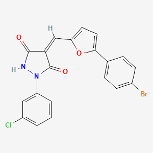 4-{[5-(4-bromophenyl)-2-furyl]methylene}-1-(3-chlorophenyl)-3,5-pyrazolidinedione