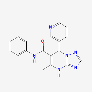 molecular formula C18H16N6O B4987809 5-methyl-N-phenyl-7-(3-pyridinyl)-4,7-dihydro[1,2,4]triazolo[1,5-a]pyrimidine-6-carboxamide 