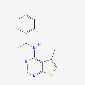 molecular formula C16H17N3S B4987817 5,6-dimethyl-N-(1-phenylethyl)thieno[2,3-d]pyrimidin-4-amine 