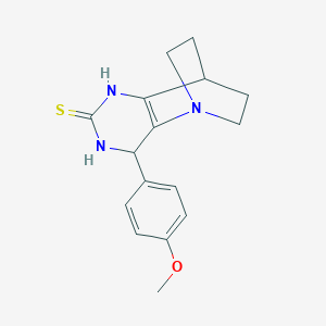 molecular formula C16H19N3OS B4987824 3-(4-methoxyphenyl)-1,4,6-triazatricyclo[6.2.2.0~2,7~]dodec-2(7)-ene-5-thione 