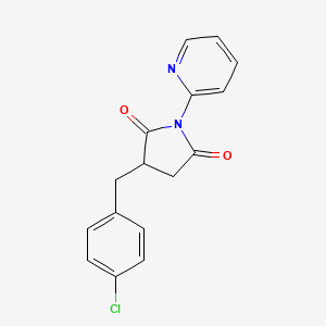 molecular formula C16H13ClN2O2 B4987828 3-(4-chlorobenzyl)-1-(2-pyridinyl)-2,5-pyrrolidinedione 