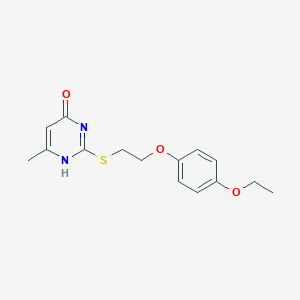 molecular formula C15H18N2O3S B498783 2-[2-(4-ethoxyphenoxy)ethylsulfanyl]-6-methyl-1H-pyrimidin-4-one 