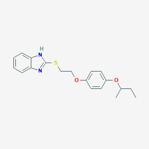 molecular formula C19H22N2O2S B498784 4-(2-Benzimidazol-2-ylthioethoxy)-1-(methylpropoxy)benzene 