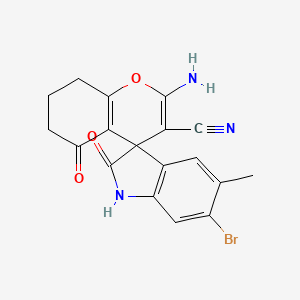 molecular formula C18H14BrN3O3 B4987846 2-amino-6'-bromo-5'-methyl-2',5-dioxo-1',2',5,6,7,8-hexahydrospiro[chromene-4,3'-indole]-3-carbonitrile 
