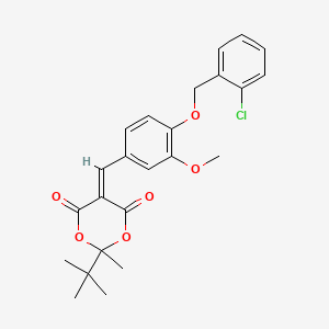 molecular formula C24H25ClO6 B4987850 2-tert-butyl-5-{4-[(2-chlorobenzyl)oxy]-3-methoxybenzylidene}-2-methyl-1,3-dioxane-4,6-dione 