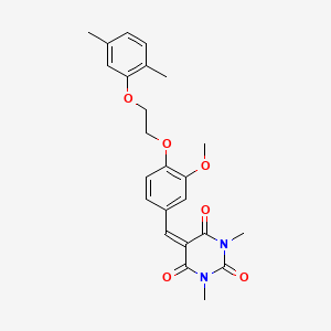 molecular formula C24H26N2O6 B4987865 5-{4-[2-(2,5-dimethylphenoxy)ethoxy]-3-methoxybenzylidene}-1,3-dimethyl-2,4,6(1H,3H,5H)-pyrimidinetrione 