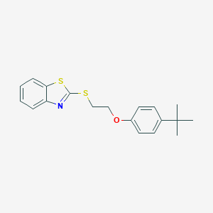 molecular formula C19H21NOS2 B498788 2-(1,3-Benzothiazol-2-ylsulfanyl)ethyl 4-tert-butylphenyl ether 