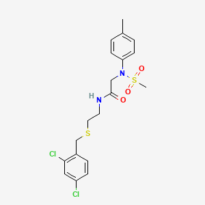 molecular formula C19H22Cl2N2O3S2 B4987883 N~1~-{2-[(2,4-dichlorobenzyl)thio]ethyl}-N~2~-(4-methylphenyl)-N~2~-(methylsulfonyl)glycinamide 