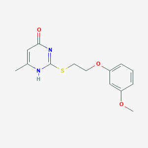 molecular formula C14H16N2O3S B498789 2-[2-(3-methoxyphenoxy)ethylsulfanyl]-6-methyl-1H-pyrimidin-4-one 
