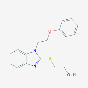 molecular formula C17H18N2O2S B498791 2-{[1-(2-phenoxyethyl)-1H-benzimidazol-2-yl]thio}ethanol 