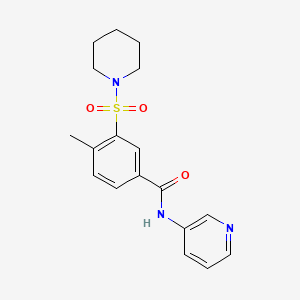 molecular formula C18H21N3O3S B4987912 4-methyl-3-(piperidin-1-ylsulfonyl)-N-pyridin-3-ylbenzamide 
