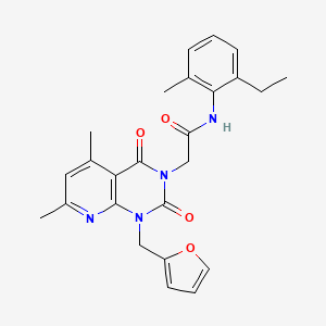 molecular formula C25H26N4O4 B4987919 N-(2-ethyl-6-methylphenyl)-2-[1-(2-furylmethyl)-5,7-dimethyl-2,4-dioxo-1,4-dihydropyrido[2,3-d]pyrimidin-3(2H)-yl]acetamide 