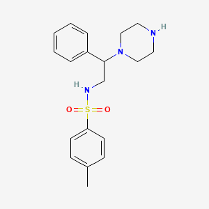 molecular formula C19H25N3O2S B4987925 4-methyl-N-[2-phenyl-2-(1-piperazinyl)ethyl]benzenesulfonamide 