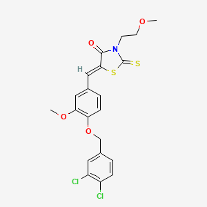 molecular formula C21H19Cl2NO4S2 B4987949 5-{4-[(3,4-dichlorobenzyl)oxy]-3-methoxybenzylidene}-3-(2-methoxyethyl)-2-thioxo-1,3-thiazolidin-4-one 