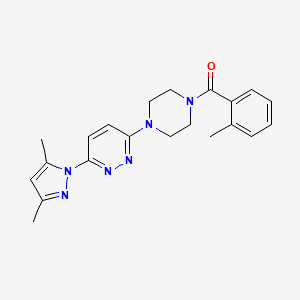 molecular formula C21H24N6O B4987963 3-(3,5-dimethyl-1H-pyrazol-1-yl)-6-[4-(2-methylbenzoyl)-1-piperazinyl]pyridazine 