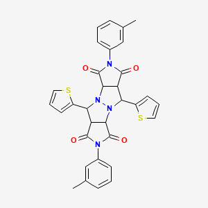 molecular formula C32H26N4O4S2 B4987986 2,7-bis(3-methylphenyl)-5,10-di-2-thienyltetrahydropyrrolo[3,4-c]pyrrolo[3',4':4,5]pyrazolo[1,2-a]pyrazole-1,3,6,8(2H,3aH,5H,7H)-tetrone 