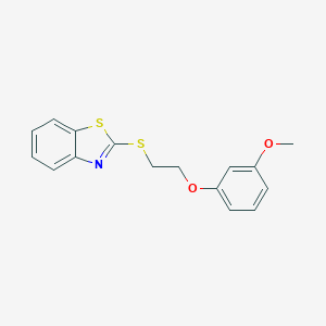 molecular formula C16H15NO2S2 B498799 3-(2-Benzothiazol-2-ylthioethoxy)-1-methoxybenzene 