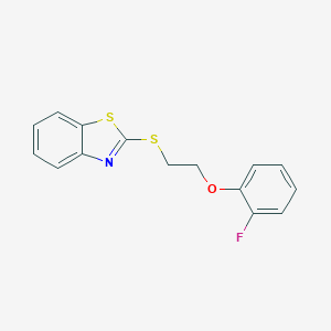 molecular formula C15H12FNOS2 B498800 Bernzothiazole, 2-[2-(2-fluorophenoxy)ethylthio]- 