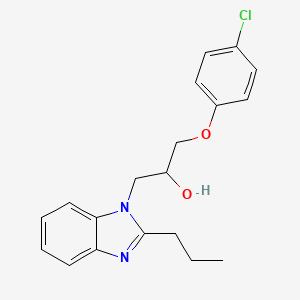 molecular formula C19H21ClN2O2 B4988015 1-(4-chlorophenoxy)-3-(2-propyl-1H-benzimidazol-1-yl)-2-propanol 