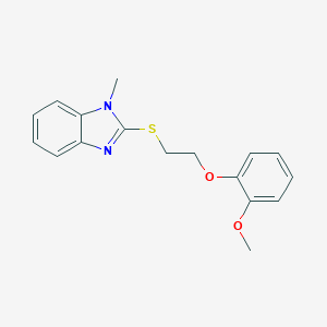 molecular formula C17H18N2O2S B498803 2-{[2-(2-methoxyphenoxy)ethyl]sulfanyl}-1-methyl-1H-benzimidazole 