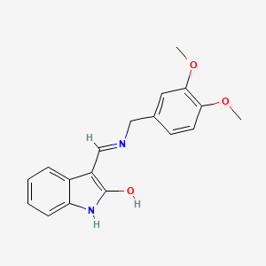 molecular formula C18H18N2O3 B4988033 3-{[(3,4-dimethoxybenzyl)amino]methylene}-1,3-dihydro-2H-indol-2-one 