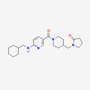 molecular formula C23H34N4O2 B4988038 1-{[1-({6-[(cyclohexylmethyl)amino]-3-pyridinyl}carbonyl)-4-piperidinyl]methyl}-2-pyrrolidinone 