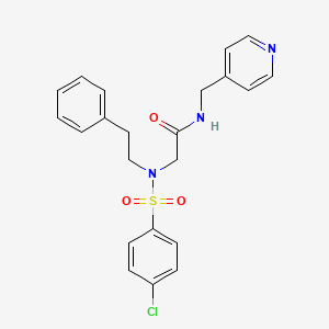 molecular formula C22H22ClN3O3S B4988043 N~2~-[(4-chlorophenyl)sulfonyl]-N~2~-(2-phenylethyl)-N~1~-(4-pyridinylmethyl)glycinamide 