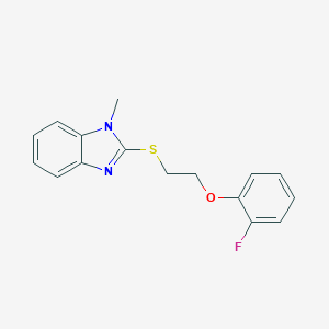 molecular formula C16H15FN2OS B498805 2-{[2-(2-fluorophenoxy)ethyl]sulfanyl}-1-methyl-1H-benzimidazole 