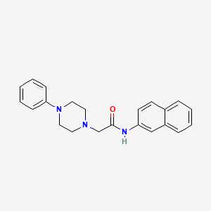 molecular formula C22H23N3O B4988053 N-2-naphthyl-2-(4-phenyl-1-piperazinyl)acetamide 