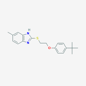 molecular formula C20H24N2OS B498806 Benzimidazole, 6-methyl-2-[4-(1,1-dimethylethyl)phenoxy]ethylthio- 
