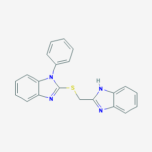 molecular formula C21H16N4S B498810 Benzimidazole, 2-(2-benzimidazolylmethylthio)-1-phenyl- 