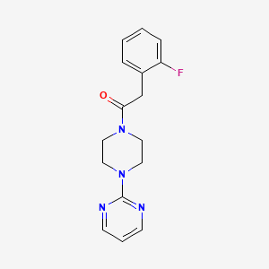 molecular formula C16H17FN4O B4988106 2-{4-[(2-fluorophenyl)acetyl]-1-piperazinyl}pyrimidine 