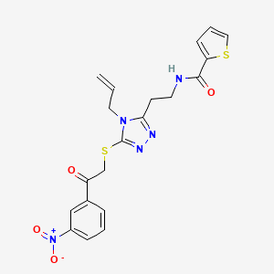 molecular formula C20H19N5O4S2 B4988113 N-[2-(4-allyl-5-{[2-(3-nitrophenyl)-2-oxoethyl]thio}-4H-1,2,4-triazol-3-yl)ethyl]-2-thiophenecarboxamide 