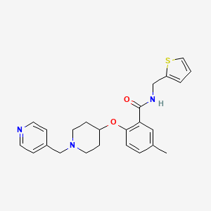 molecular formula C24H27N3O2S B4988121 5-methyl-2-{[1-(4-pyridinylmethyl)-4-piperidinyl]oxy}-N-(2-thienylmethyl)benzamide 