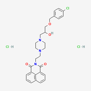 molecular formula C28H32Cl3N3O4 B4988154 2-[2-(4-{3-[(4-chlorobenzyl)oxy]-2-hydroxypropyl}-1-piperazinyl)ethyl]-1H-benzo[de]isoquinoline-1,3(2H)-dione dihydrochloride 
