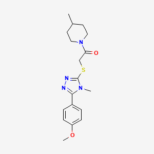 molecular formula C18H24N4O2S B4988156 1-({[5-(4-methoxyphenyl)-4-methyl-4H-1,2,4-triazol-3-yl]thio}acetyl)-4-methylpiperidine 