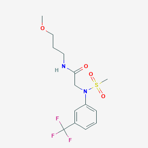 molecular formula C14H19F3N2O4S B4988163 N~1~-(3-methoxypropyl)-N~2~-(methylsulfonyl)-N~2~-[3-(trifluoromethyl)phenyl]glycinamide 