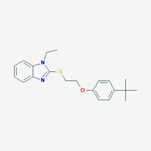 molecular formula C21H26N2OS B498817 Benzimidazole, 1-ethyl-2-[2-[4-(1,1-dimethylethyl)phenoxy]ethylthio]- 