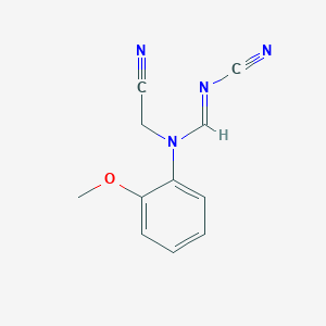 molecular formula C11H10N4O B4988175 N'-cyano-N-(cyanomethyl)-N-(2-methoxyphenyl)imidoformamide 