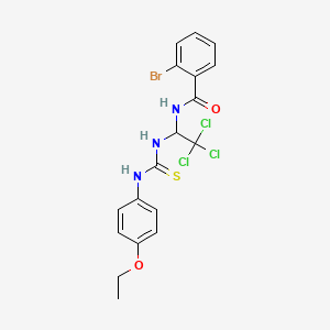 molecular formula C18H17BrCl3N3O2S B4988186 2-bromo-N-[2,2,2-trichloro-1-({[(4-ethoxyphenyl)amino]carbonothioyl}amino)ethyl]benzamide 