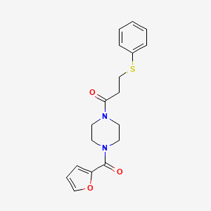 molecular formula C18H20N2O3S B4988190 1-(2-furoyl)-4-[3-(phenylthio)propanoyl]piperazine 