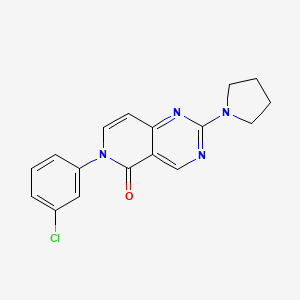 molecular formula C17H15ClN4O B4988197 6-(3-chlorophenyl)-2-(1-pyrrolidinyl)pyrido[4,3-d]pyrimidin-5(6H)-one 